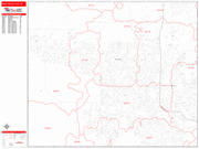 West Valley City Wall Map Red Line Style
